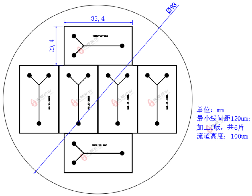PDMS、純硅芯片圖紙?jiān)O(shè)計(jì)